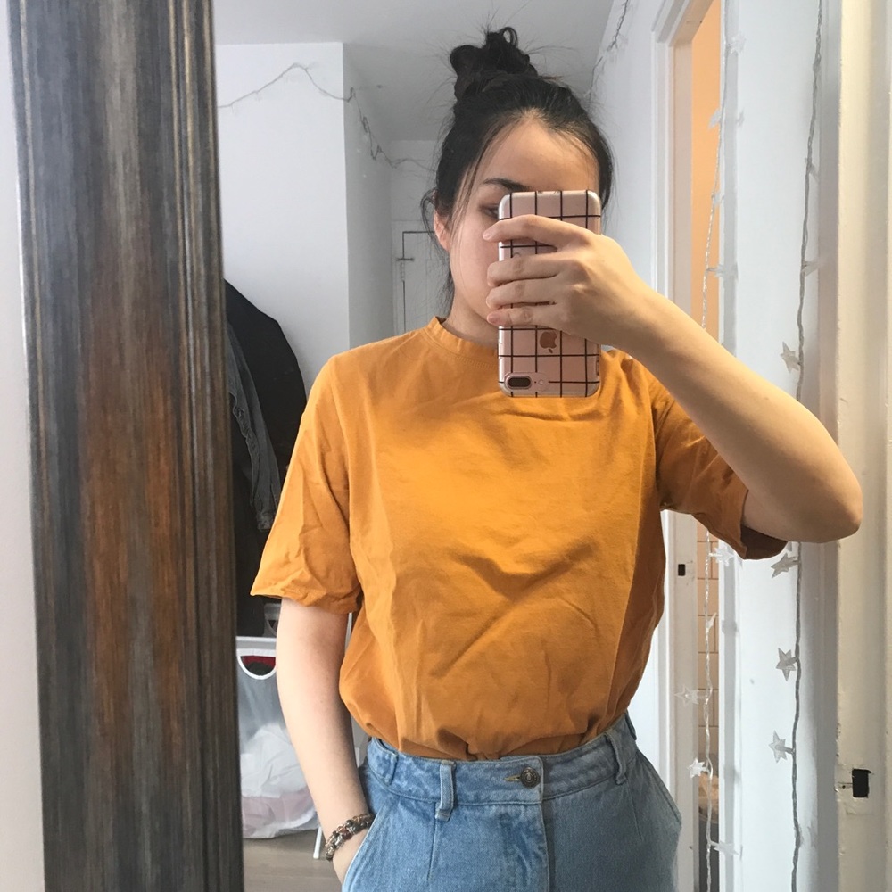 Yellow plain t-shirt